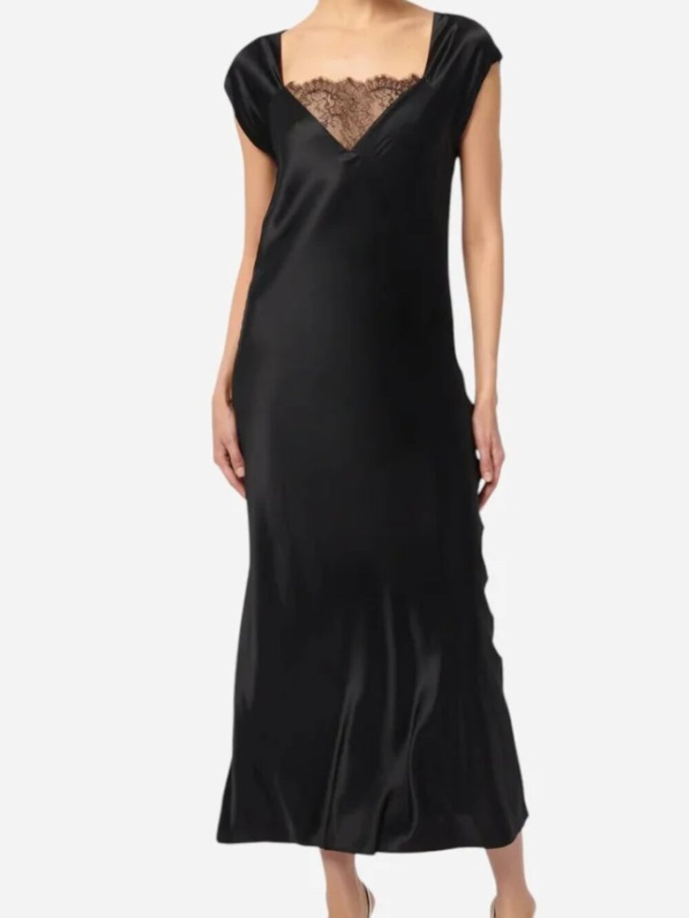 Cami NYC Remy sandwashed silk charmeuse dress black xxs